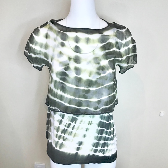 House Of Harlow 1960 Army Viscose Multi layer top - Picture 1 of 7